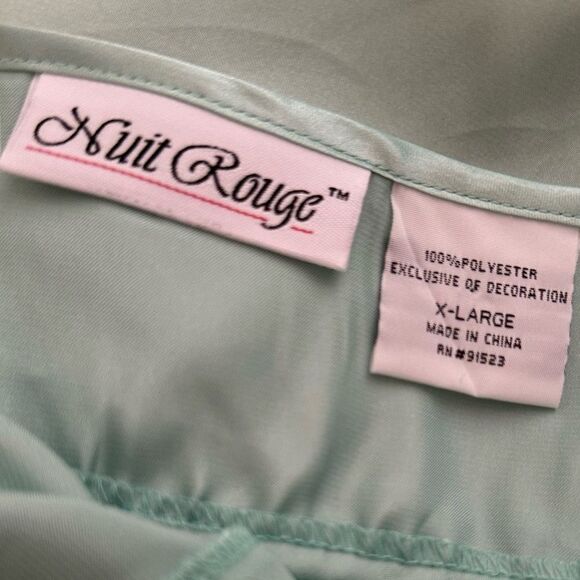 Vintage Mint Green Satiny Mesh Flowy Fairycore Whimsical Cami Slip Dress - Picture 4 of 4